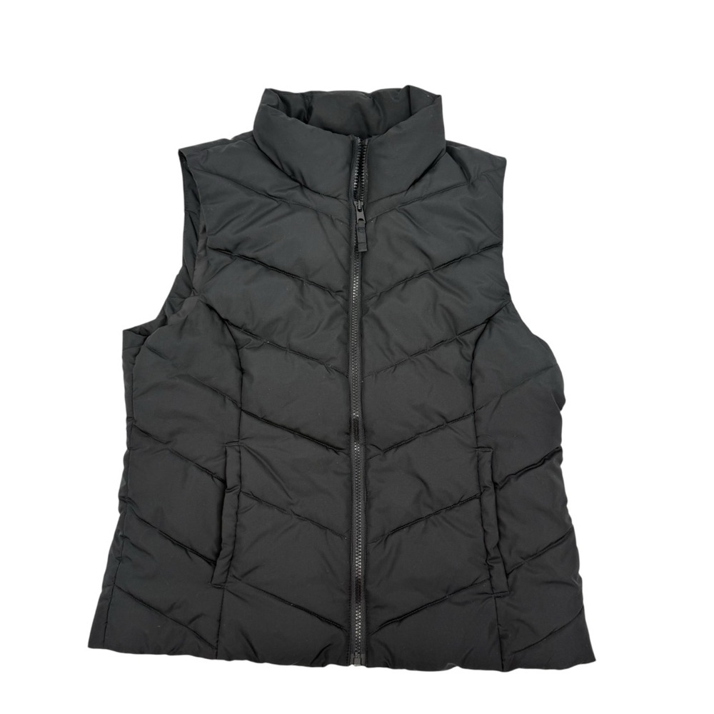 Cole Haan Womens Large Puffer Vest Black Insulated Full Zip Pockets